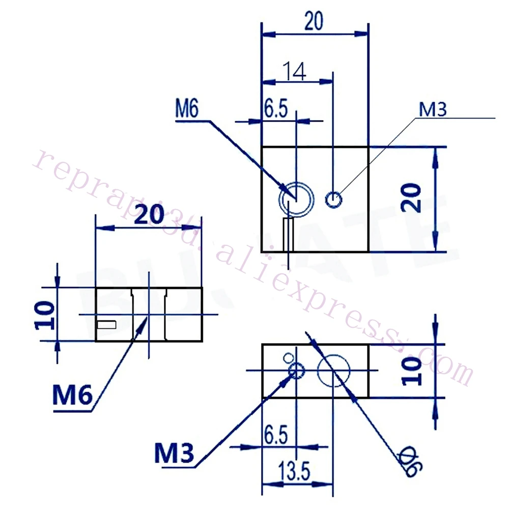 Силиконовые носки для Ender Creality CR-10 Anet Reprap Tronxy X5S синего цвета MK7/MK8/MK9, 100 шт