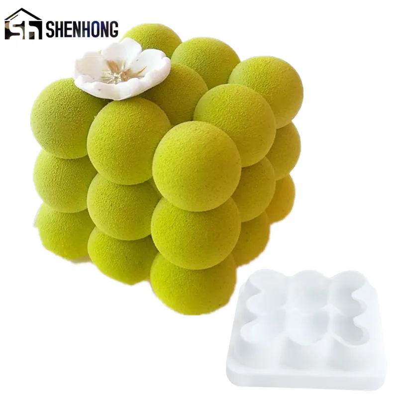 

SHENHONG Silicone 3x3 Spheres Geometric Desserts Mold For Chocolate Mousse Chiffon Cake Decorating Baking Tools