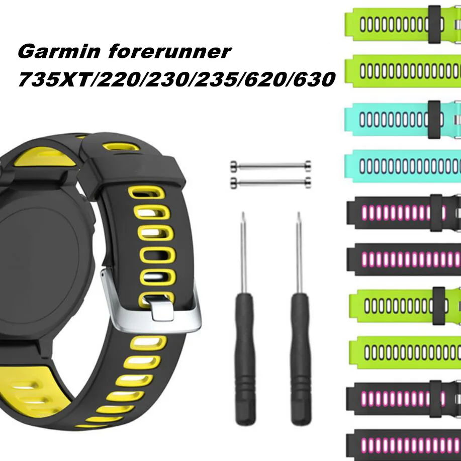 

SANYU 6 Colors Outdoor Sport WatchBand Soft Silicone Strap For Garmin Forerunner 735XT/220/230/235/620/630 Rubber strap