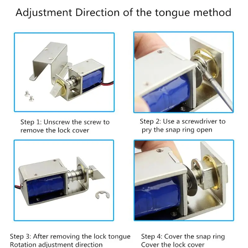 DC12V 0.8A Metal Electric Magnetic Lock Solenoid Door Storage Cabinet Bolt Drawer File Electronic Lock Access Control Accessorie images - 6