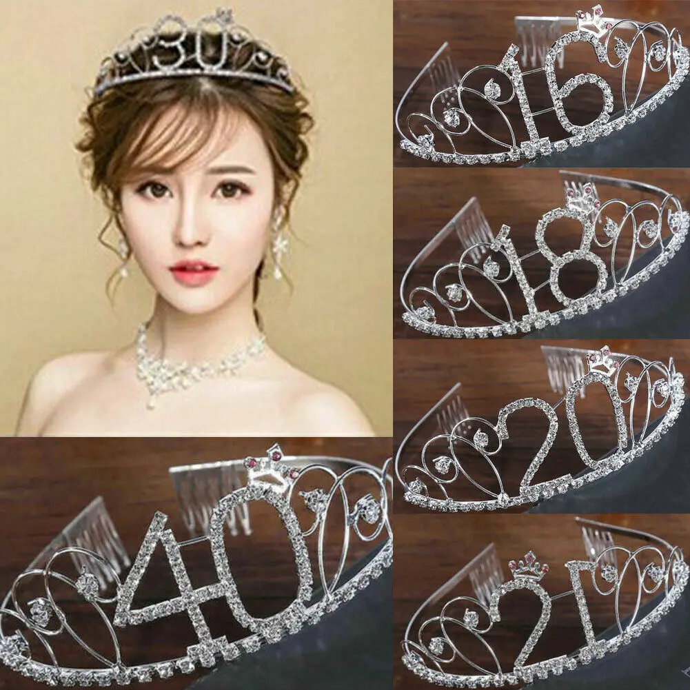 

2019 Women Princess Crown Headband Crystal Rhinestone Tiara And Crowns Hair Band Jewelry Silver Bridal Hair Accessories Wedding
