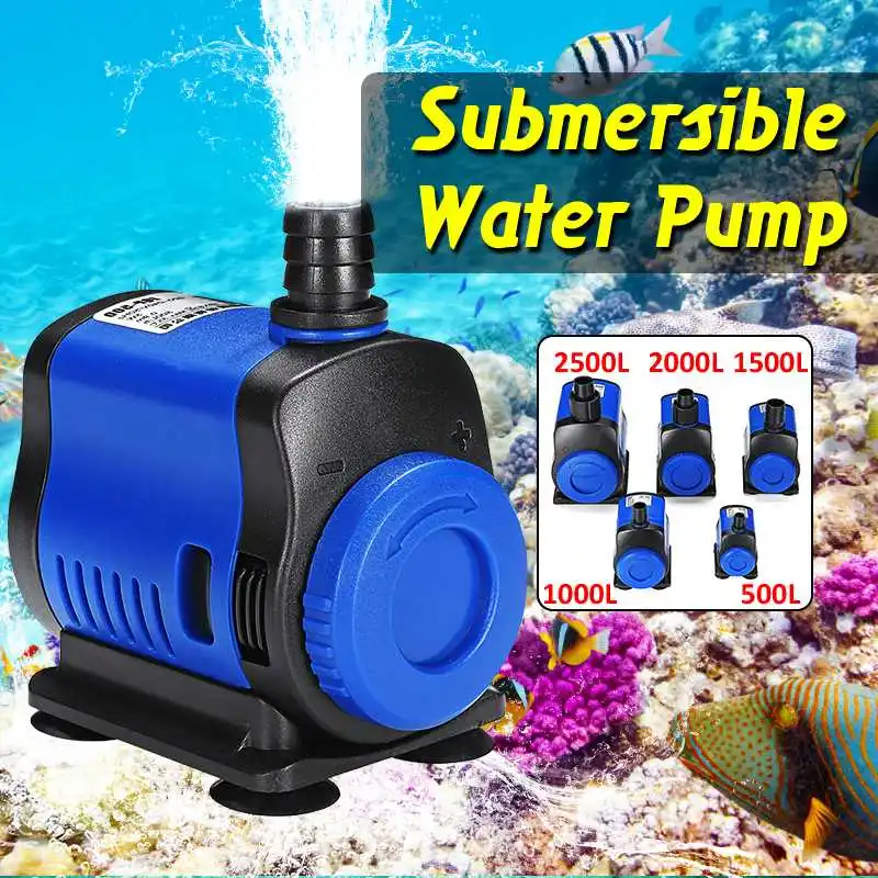 

Home Silent 5/14/20/35/45/80W 500-3500L/H Submersible Water Pump Filter Fish Pond Fountain Aquarium Tank High-lift EU Plug 220V