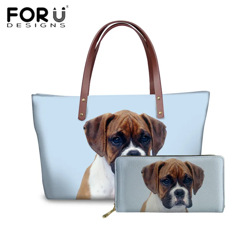 FORUDESIGNS لطيف الملاكم الكلب 3D الطباعة حقائب كتف للنساء السفر حقائب السيدات الأعلى مقبض حقيبة و محفظة المؤنث كيس الرئيسية FORUDESIGNS لطيف الملاكم الكلب 3D الطباعة حقائب كتف للنساء السفر حقائب السيدات الأعلى مقبض حقيبة و محفظة المؤنث كيس الرئيسية