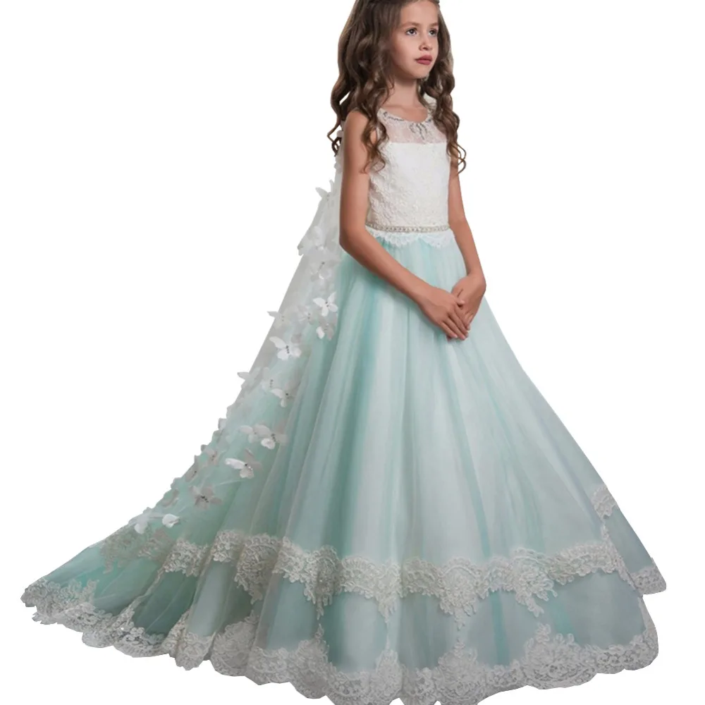 The Hot Dress Girls Princess Dress Wedding Dress Long Children's Dress