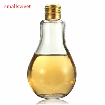 

Light Bulb Glass Beverage Milky Tea Fruit Juice Drink Bottle With Lid Terrarium for Home Shop Tea with Milk Lamp Bulb Bottle