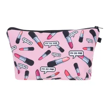 Lipstick Neceser Cosmetic case Portable Make Up Bag Case 3D Printing makeup Bags Organizer Bolsa feminina Travel Toiletry bag