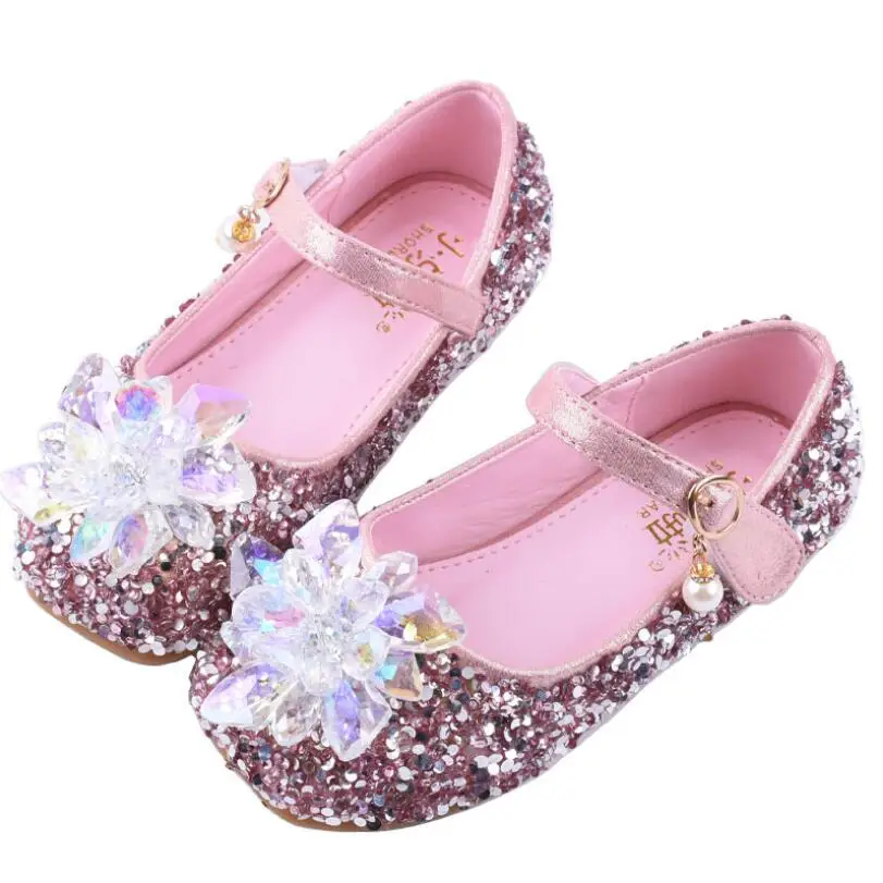 Новые осенние для маленьких девочек мода бабочка обувь для вечеринок детская из искусственной кожи для малышей со стразами на плоской