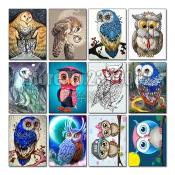 

Diamond Embroidery Cartoon Diy Diamond Painting Cross Stitch Kits Diamond Mosaic Posters Cute Owls Embroidery Beads Needlework