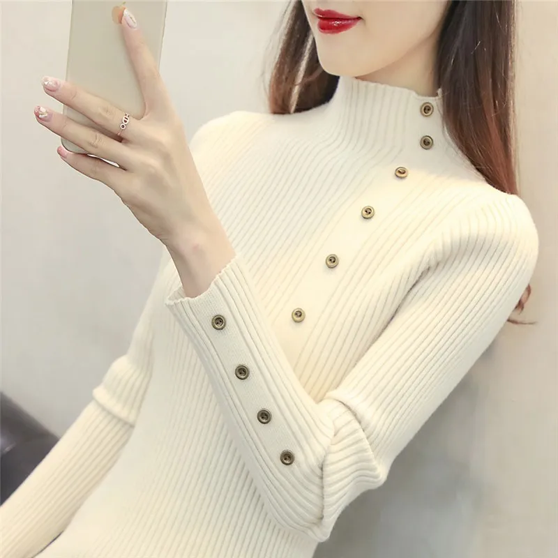 Womens Sweaters 2019 Winter Tops Turtleneck Sweater Women Thin Pullover Jumper Knitted Sweater Pull Femme Hiver Truien Dames New