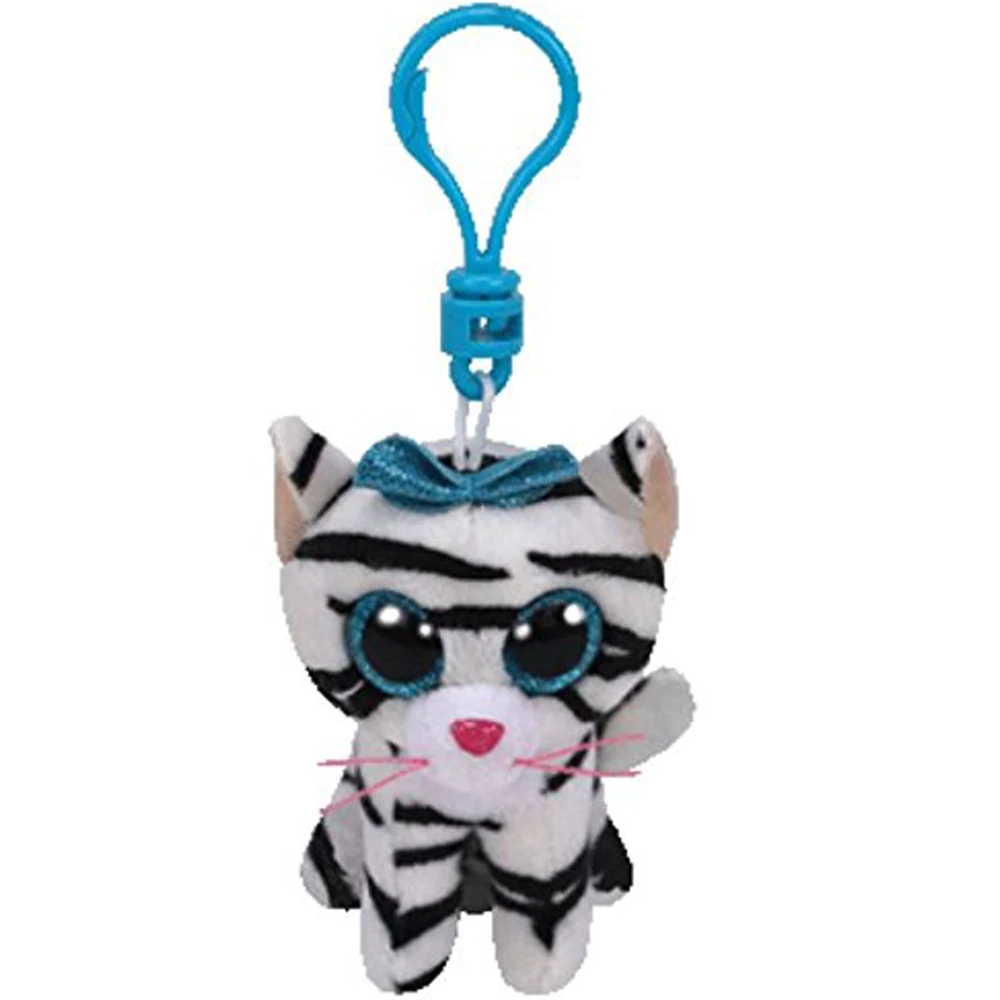 Pyoopeo Ty Beanie Boos 4" 9cm Quinn the Cat Clip Plush Keyring Soft Big