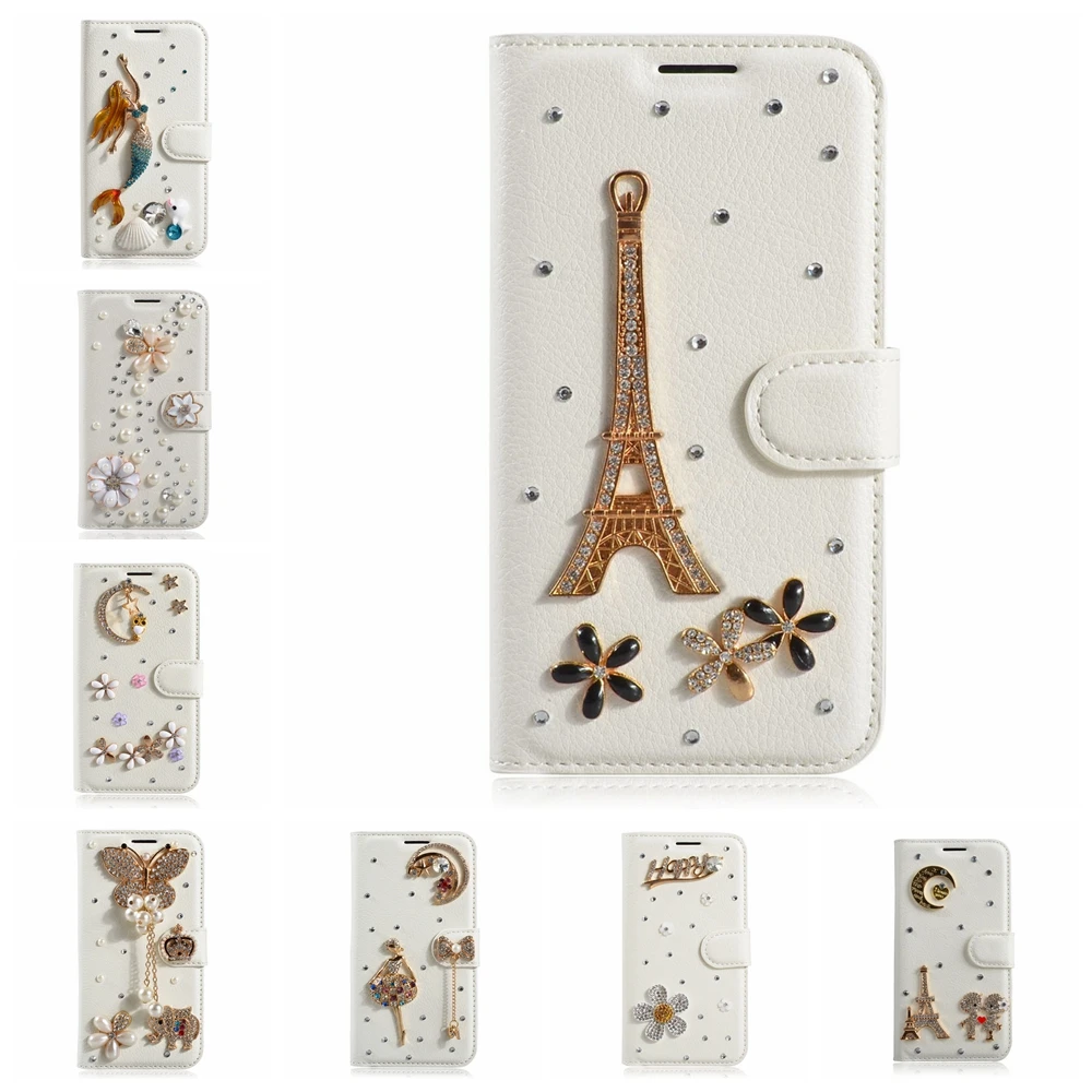 Bling Diamond со стразами PU кожи сальто мобильного телефона крышка кошелек чехол для Sony
