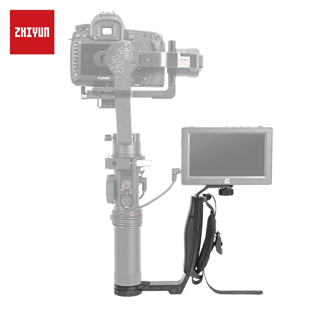 

ZHIYUN Original Crane 2 Stabilizer Accessories L Bracket TransMount Mini Dual Grip for LED Light/ Microphone/ Monitor