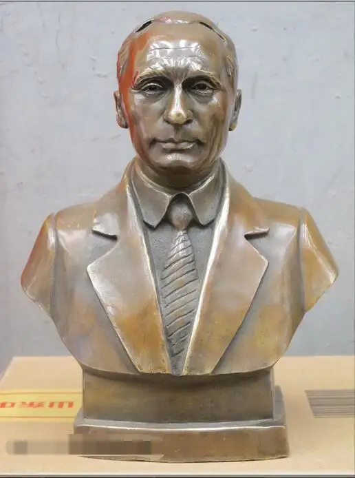 

free 10.5" Russia president pure Bronze statue Vladimir Vladimirovich Putin fast