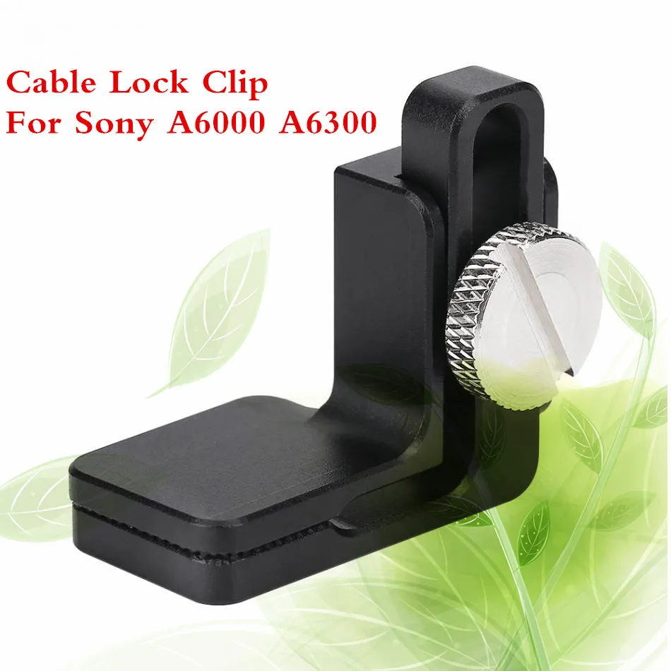 

DSLR Camera Cage Cable Lock Clip Clamp Protector 1/4 Screws For Sony A6000 A6300 Cameras