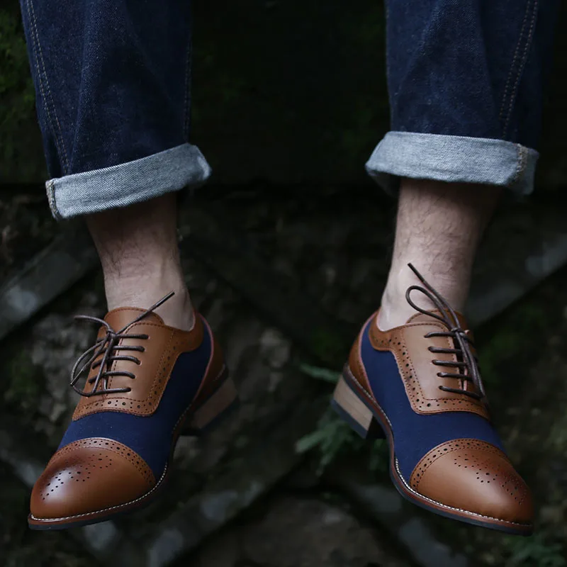 Коричневые мужские кожаные модельные туфли с острым носком, деловая официальная Мужская офисная обувь, оксфорды на шнуровке, мужская обувь размера плюс 38-48, BRM-104-7