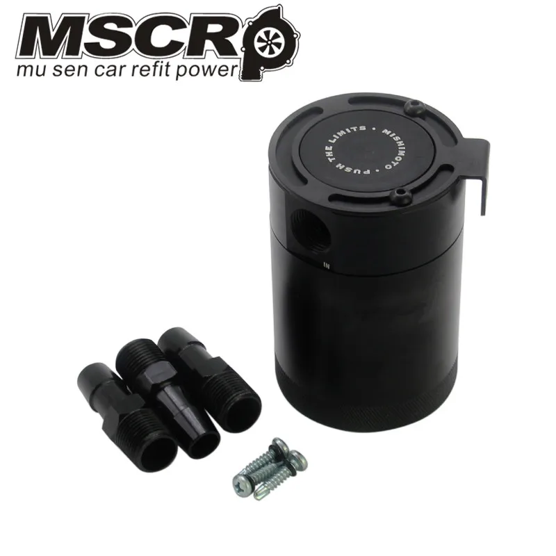

Universal Aluminum mishimoto Racing Baffled 3-port Oil Catch Can Tank Air Oil Separator