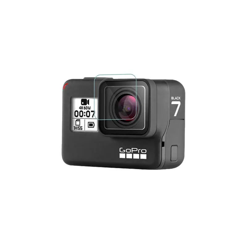 Крепление закаленное стекло для GoPro Hero 7 черный 5 6 аксессуары, защита экрана с крышкой объектива для Go Pro Аксессуары - Цвет: lens protective