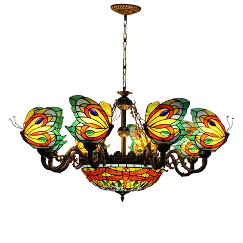 Stained Glass Butterfly Chandelier.5