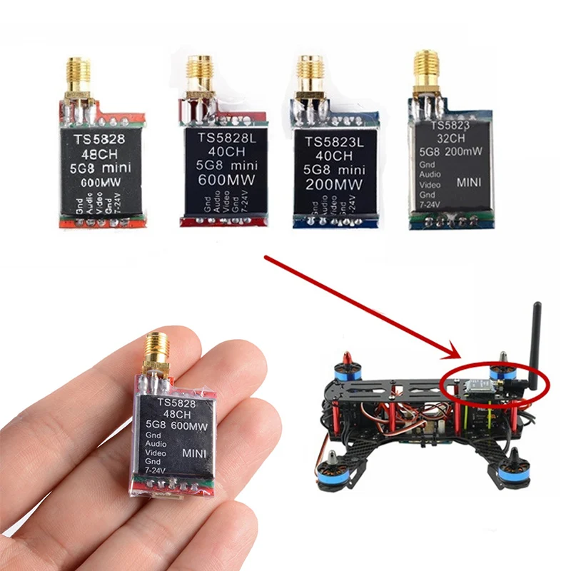 

TS5823 TS5823L TS5828 TS5828L Video Sender Micro Wireless Video Transmitter Module 5.8GHz VTX for 180-350 Class Quadcopter Drone