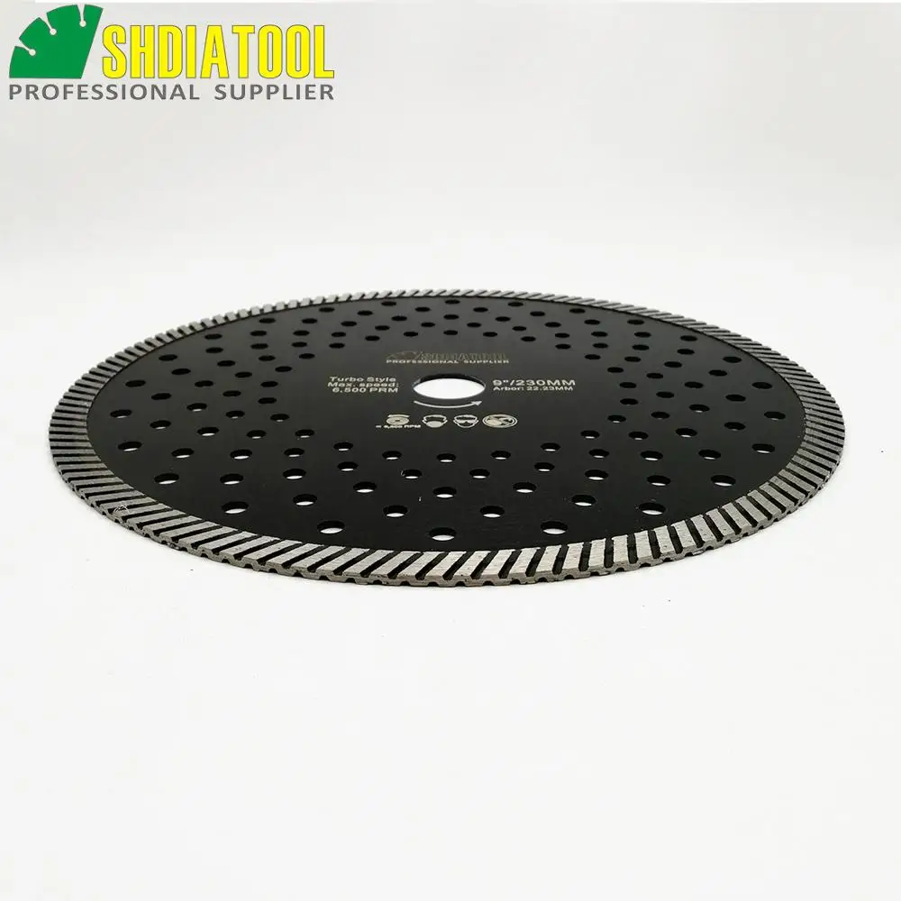 3pcs 9" Diamond hot pressed superthin diamond turbo blade Fast cutting speed aterial ceramic tile granite cutting