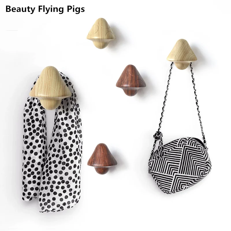 Beauty Flying Pigs Natural resin hook 5 color mushroom hook home