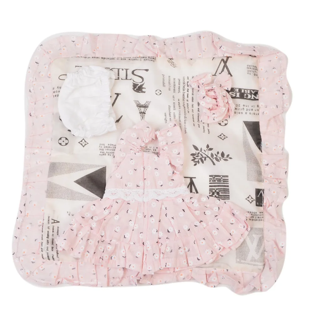 

KEIUMI Mini Pink Princess Dress Suit For 11'' Reborn Girl Baby Doll With Headband Shorts Blanket Fashion Baby Clothes Doll Dress