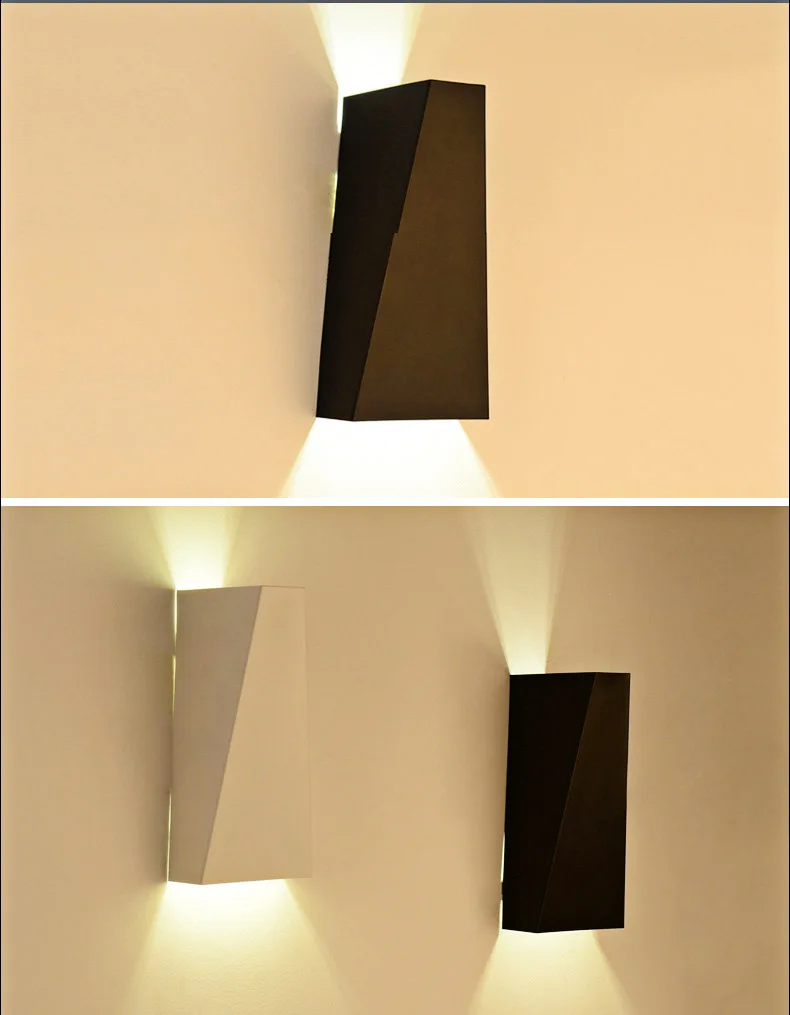 Blancnoir mur intérieur lumière bar lampes de chevet applique luminaire moderne loft led mur