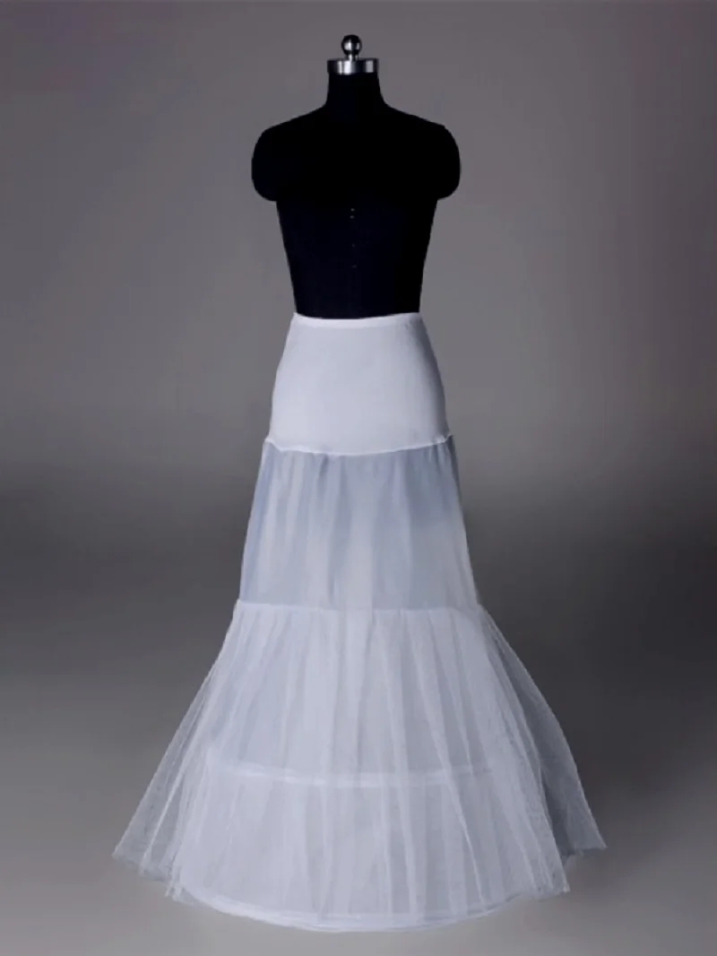Белые винтажные Vestido Largo длина до пола обручи подъюбник кринолин скольжения нижняя юбка Русалка Нижняя юбка для свадебного платья