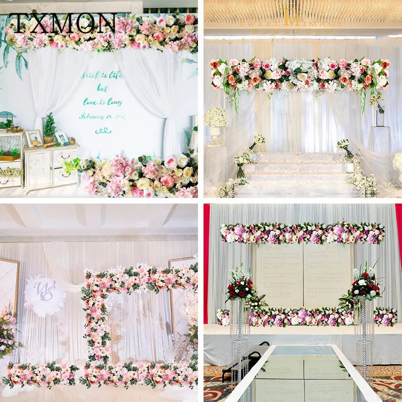 Wedding arch flower row floral artificial flowers wall wedding stage background Home decorative fake flower Commercial display Wedding arch flower row floral artificial flowers wall wedding stage background Home decorative fake flower Commercial display