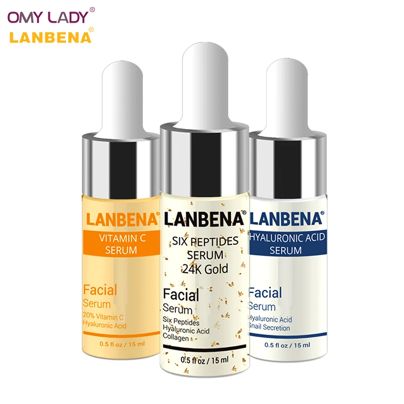 Сыворотка OMY LADY LANBENA с гиалуроновой кислотой + шесть пептидов 24 к Золотая эссенция