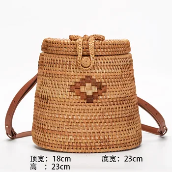 

Korean fashion bag 2018 summer Vietnam hand-woven rattan bag backpack beach bag