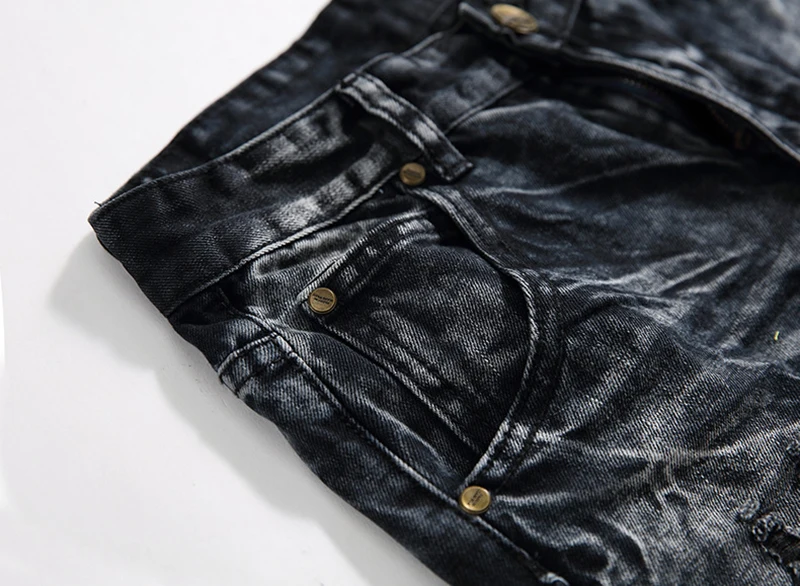 Idopy Модные мужские рваные прямые узкие джинсы подходят джинсовые брюки классические винтажные потертые джинсы для мужчин