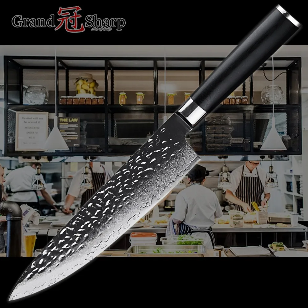 Chef-Knife-Japanese-Damascus-Knife-67-Layers-Damascus-kitchen-knives-cooking-tools-G10-handle-Japanese-Chef