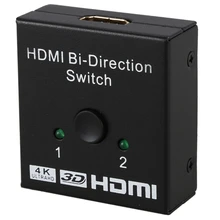 HDMI Switcher 2 Ports Bi-direction Manual Switch 2 x 1 / 1 x 2 HDMI Hub-HDCP Passthrough-Supports Ultra HD 4K 3D 1080P        #8