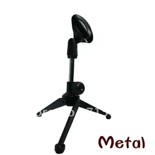 Adjustable Metal Desktop Table Tripod Metal Microphone Stand Clamp- Chromium (electro)plating -Fit for Wireless Microphone