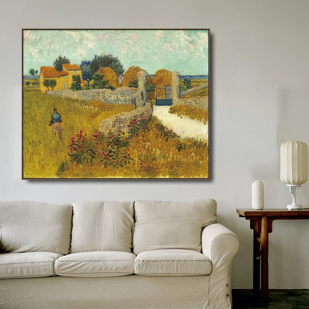 

Provence Farm by Vincent Van Gogh Posters and Print Canvas Painting Calligraphy Wall Pictures for Living Room Home Decor