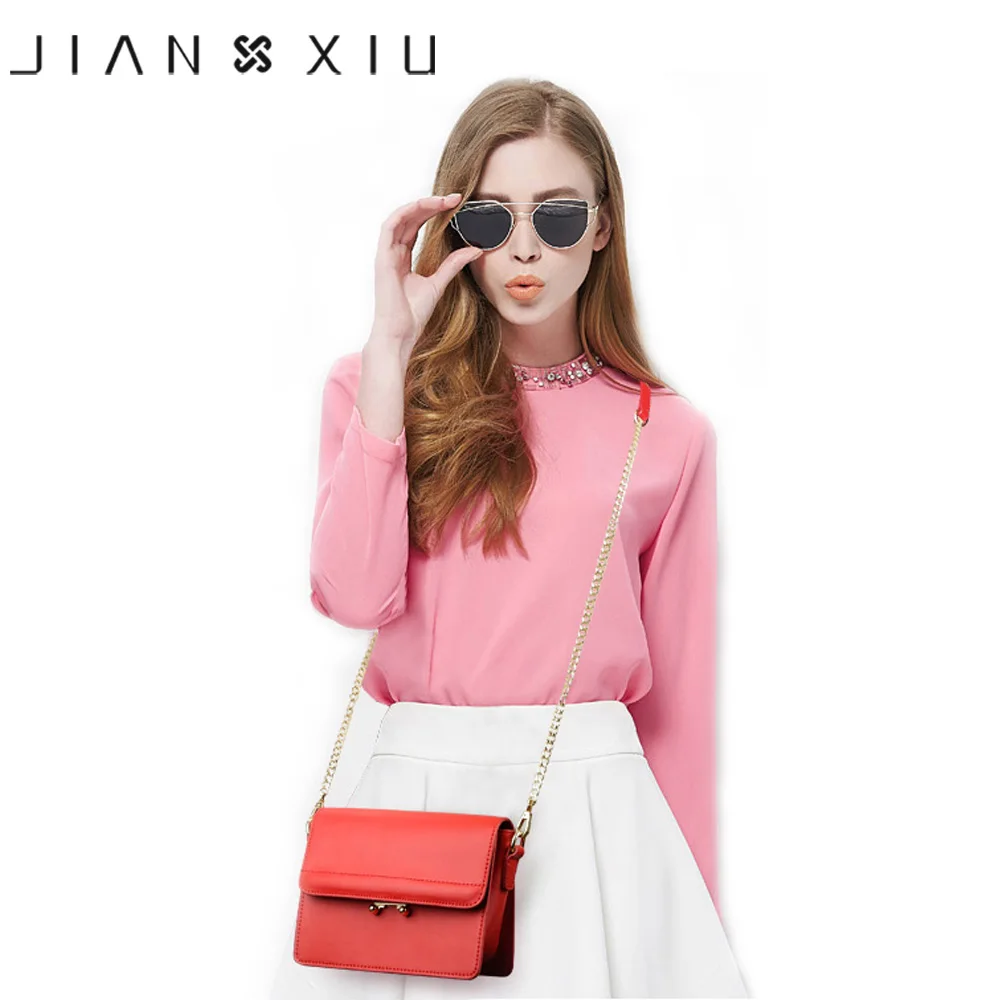 Goedkoop JIANXIU Brand Vrouwen Mode Messenger Bags Split Lederen Schoudertas Crossbody Keten Tas Multi pocket Ontwerp 2018 Vrouwelijke Kleine Tote