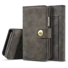 

for Samsung Galaxy S9 S8 Plus S7 Edge NOTE 8 Iphone X 8 7 6 Plus 5S Magnetic Cover Card Wallet Flip Removable Back Leather Case
