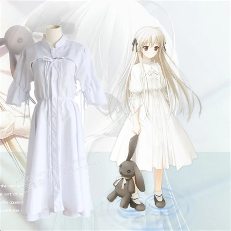 

Japanese Anime Yosuga no Sora Kasugano Sora Cosplay Costume Halloween Party Lolita Costumes for Girl Casual White Dress