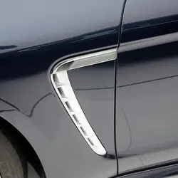 Chrome ABS внешний вид обе стороны листочка воздуха на выходе блестками украшения Крышка отделка 2 шт. для Porsche Panamera 2010-2016