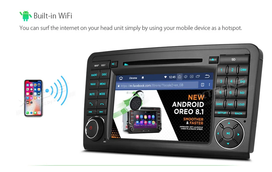 Clearance Android 8.1 Radio GPS RCA Car DVD Player for Mercedes Benz ML Class W164 ML300 ML350 ML450 ML500 2005-2011 GL Class X164 12