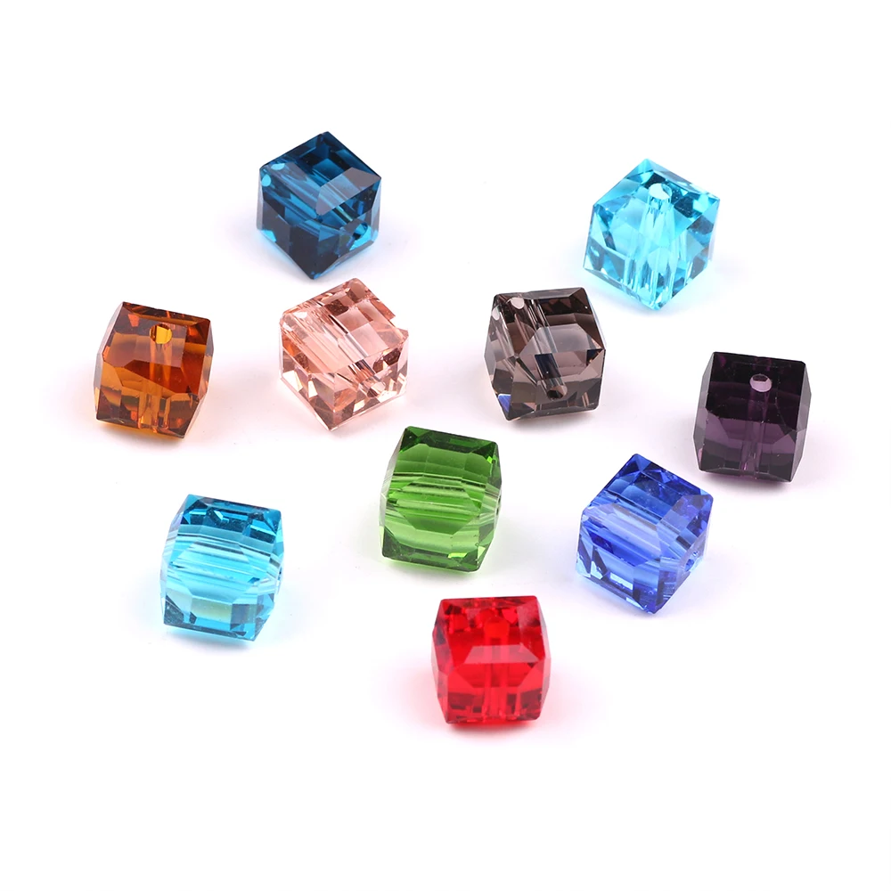 

Crystal Loose Beads 3/4/6/8/10mm Mixed Colors Square Beads Glass Cube Faceted Miyuki Feltball Silicone Teething Beads