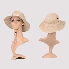 1Pc Popular New Hot Selling Solid Bucket Hat Acrylic & Cotton Fishing Wide Cap Brim Hat Outdoor Fishing, Hiking and Camping 58cm