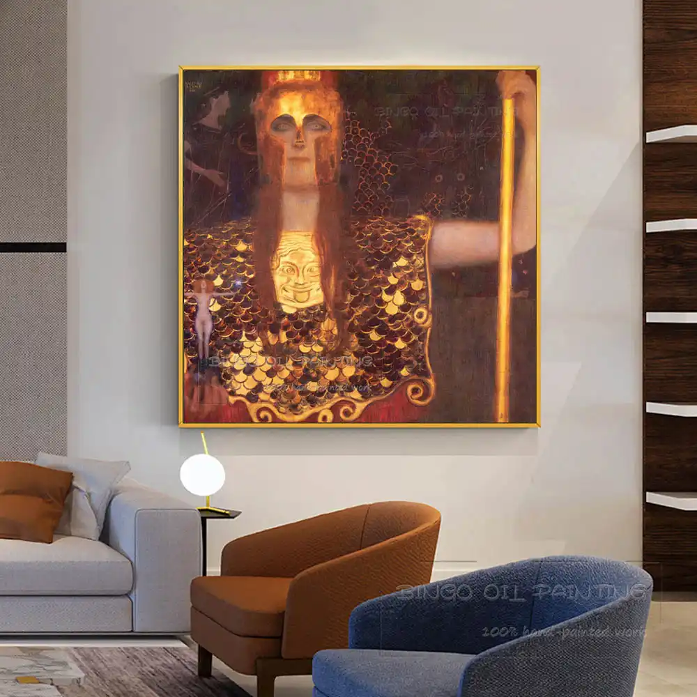 The Best Artist Hand Painted Top Quality Minerva Or Pallas Athena Oil Painting On Canvas Reproduction Gustav Klimt Oil Painting Painting Calligraphy Aliexpress