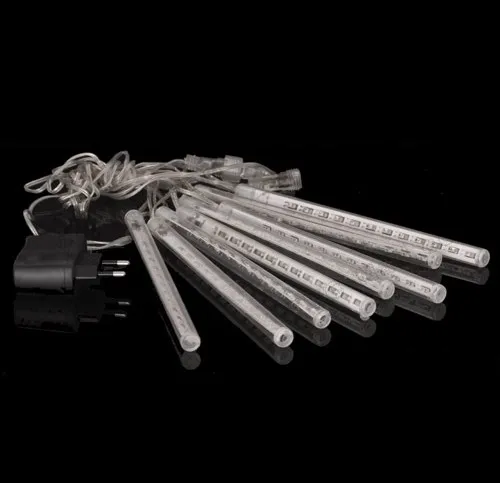 LED Meteor Shower Rain Tube Snowfall Light 20cm Outdoor Lighting Garden Tree Decor Wedding Christmas 8 Poles/string 80leds-white