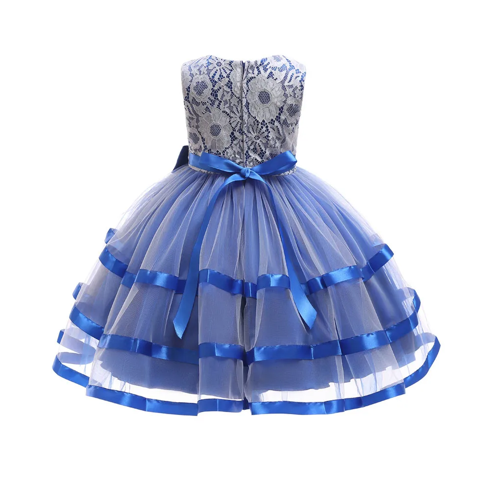 ARLONEET платье принцессы для девочек гала платья женщин Vestidos с кружевным бантом свадебные выступления формальные детское платье без рукавов L1122
