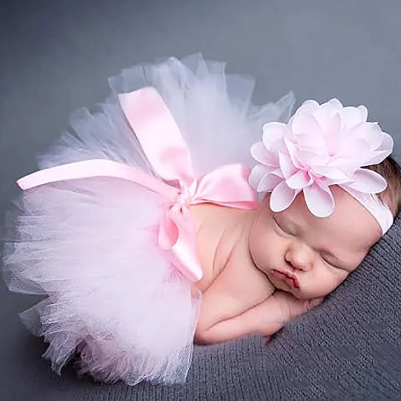 

2022 Top Sale Newborn Baby Skirt Black And Flower Tulle Tutu Skirt Toddler Infant Birthday Party Gift Skirt Photo Prop Costume