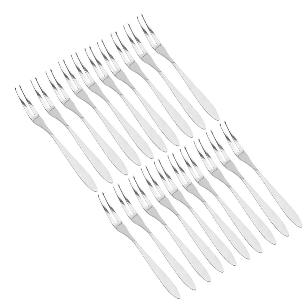 20Pcs/set Stainless Steel Fruit Fork Long Handle Cake Desert Serving Forks Kitchen | Дом и сад