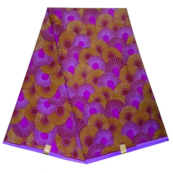 

High Target African Wax Print African Dress fabric Purple Ankara cloth 6 yards for kitenge/Lapa LBL-94