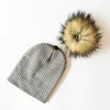 Gorros para bebés con pompón de piel sintética sombrero de invierno para niños gorros para bebés ► Foto 2/6